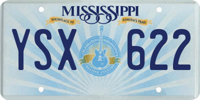 MS license plate YSX622