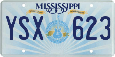 MS license plate YSX623