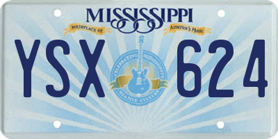 MS license plate YSX624