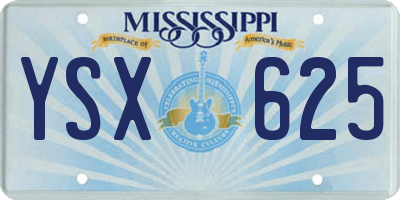 MS license plate YSX625