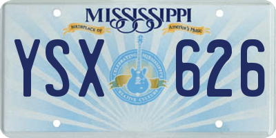 MS license plate YSX626