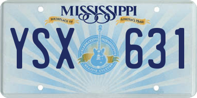 MS license plate YSX631