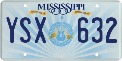 MS license plate YSX632