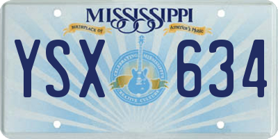 MS license plate YSX634