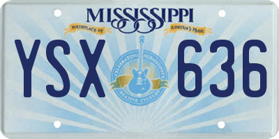 MS license plate YSX636