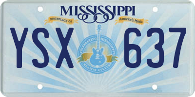 MS license plate YSX637