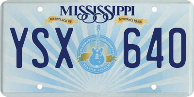 MS license plate YSX640
