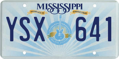 MS license plate YSX641