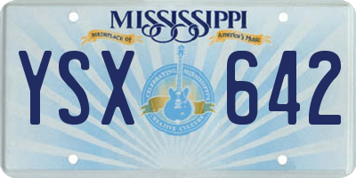 MS license plate YSX642