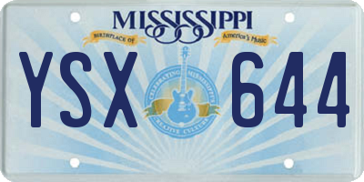 MS license plate YSX644