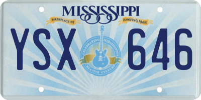 MS license plate YSX646