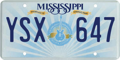 MS license plate YSX647