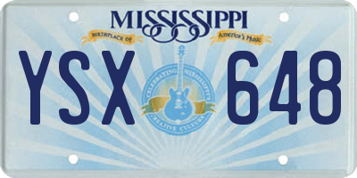 MS license plate YSX648