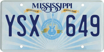 MS license plate YSX649
