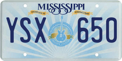 MS license plate YSX650
