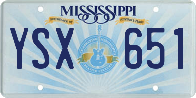 MS license plate YSX651