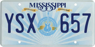 MS license plate YSX657