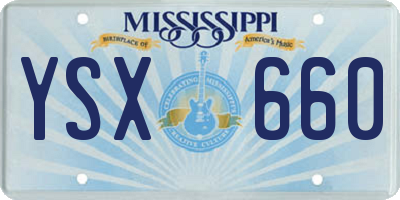 MS license plate YSX660