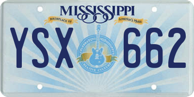 MS license plate YSX662