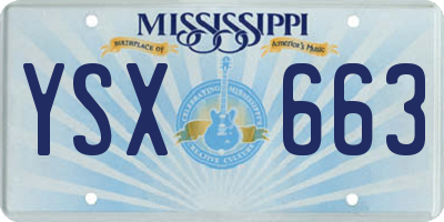 MS license plate YSX663