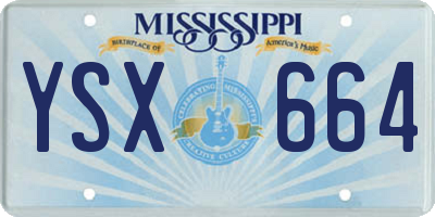 MS license plate YSX664