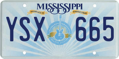MS license plate YSX665