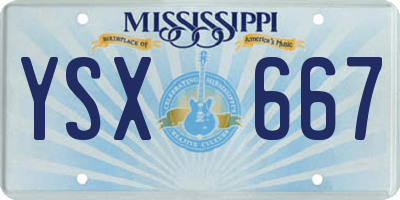 MS license plate YSX667