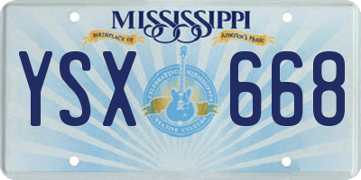 MS license plate YSX668