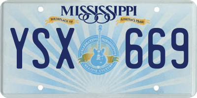 MS license plate YSX669