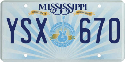 MS license plate YSX670