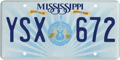 MS license plate YSX672