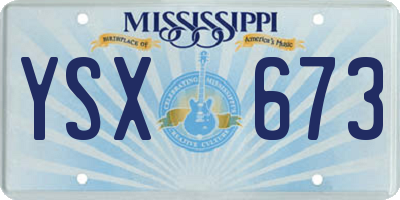 MS license plate YSX673