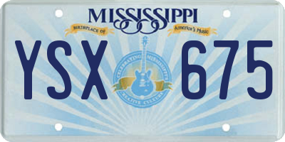 MS license plate YSX675