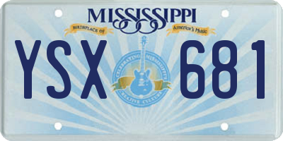 MS license plate YSX681