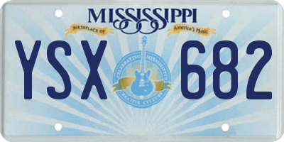 MS license plate YSX682