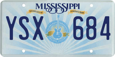 MS license plate YSX684