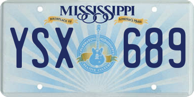 MS license plate YSX689