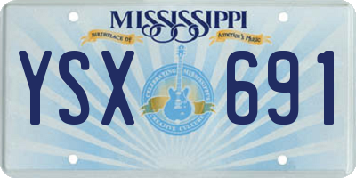 MS license plate YSX691