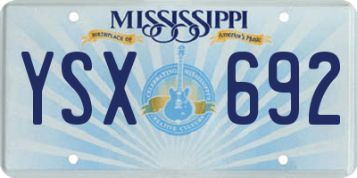 MS license plate YSX692