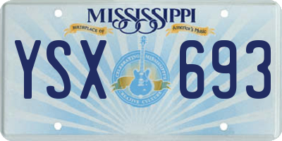 MS license plate YSX693