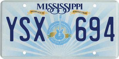 MS license plate YSX694