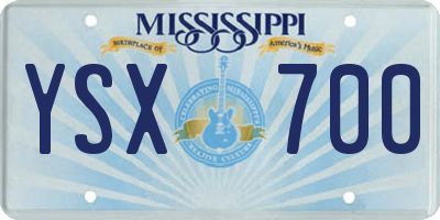 MS license plate YSX700