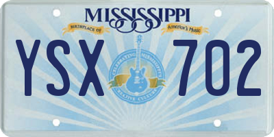 MS license plate YSX702