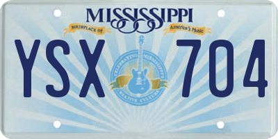 MS license plate YSX704