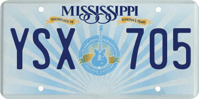 MS license plate YSX705