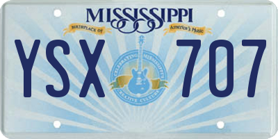 MS license plate YSX707