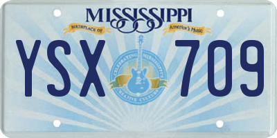 MS license plate YSX709