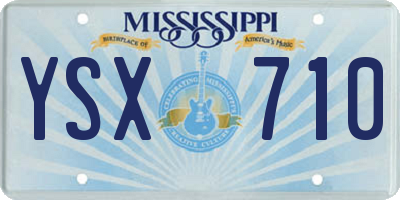 MS license plate YSX710