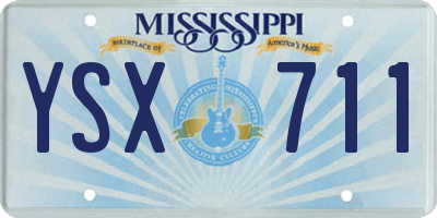 MS license plate YSX711