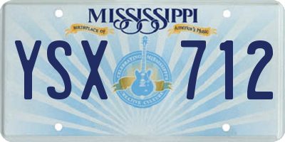 MS license plate YSX712